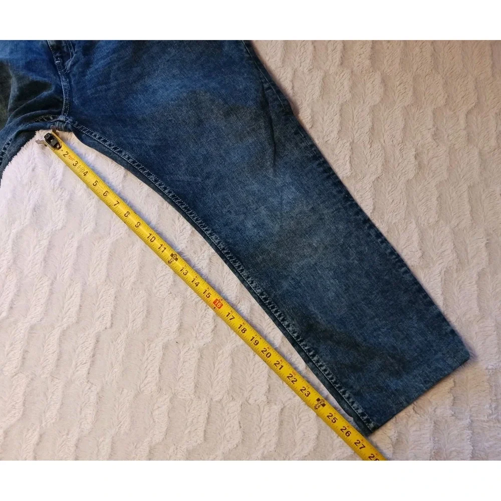 True Religion Rocco Relaxed Skinny Jeans Men's 44x27 Blue Acid Wash Stretch